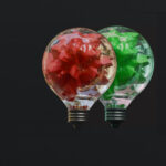 red green light bulb